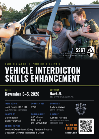 26-A11-HG3: 24-hour SSGT Firearms: V.I.S.E. Course in Ozark, AL (November '26)