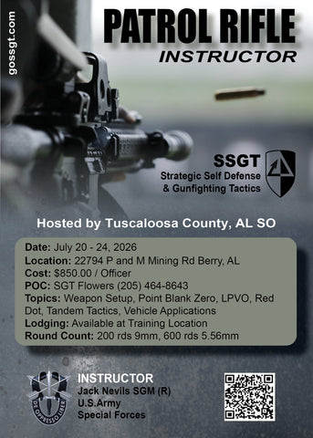 26-A06-Firearms Instructor PAT3: 40-hour SSGT Patrol Rifle: Instructor Course in Tuscaloosa, AL (July '26)