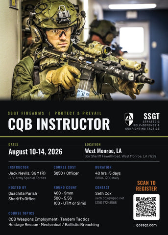 26-A08-HG4: 40-hour SSGT Firearms: CQB Instructor West Monroe, LA (August ‘26)